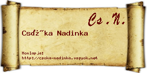 Csóka Nadinka névjegykártya